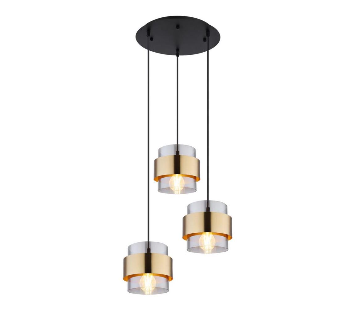 Globo 15560-3H - Lustr na lanku MILEY 3xE27/60W/230V černá/mosaz 15560-3H