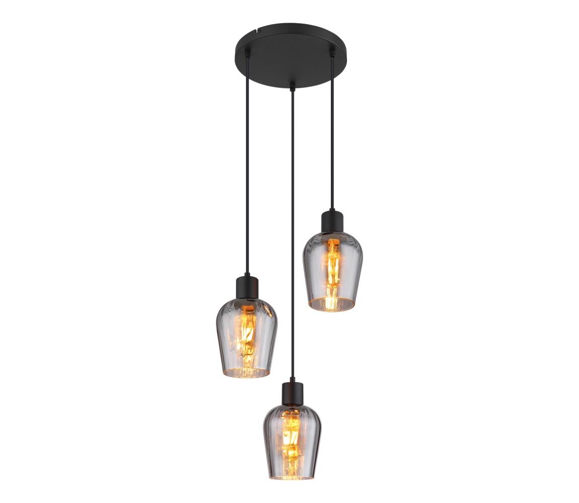 Globo 15627-3 - Lustr na lanku RYAN 3xE27/40W/230V pr. 28,5 cm černá 15627-3