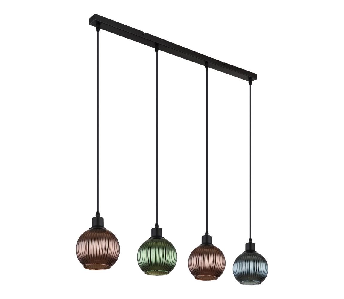 Globo 15638-4 - Lustr na lanku ZUMBA 4xE27/25W/230V měď/zelená/modrá 15638-4
