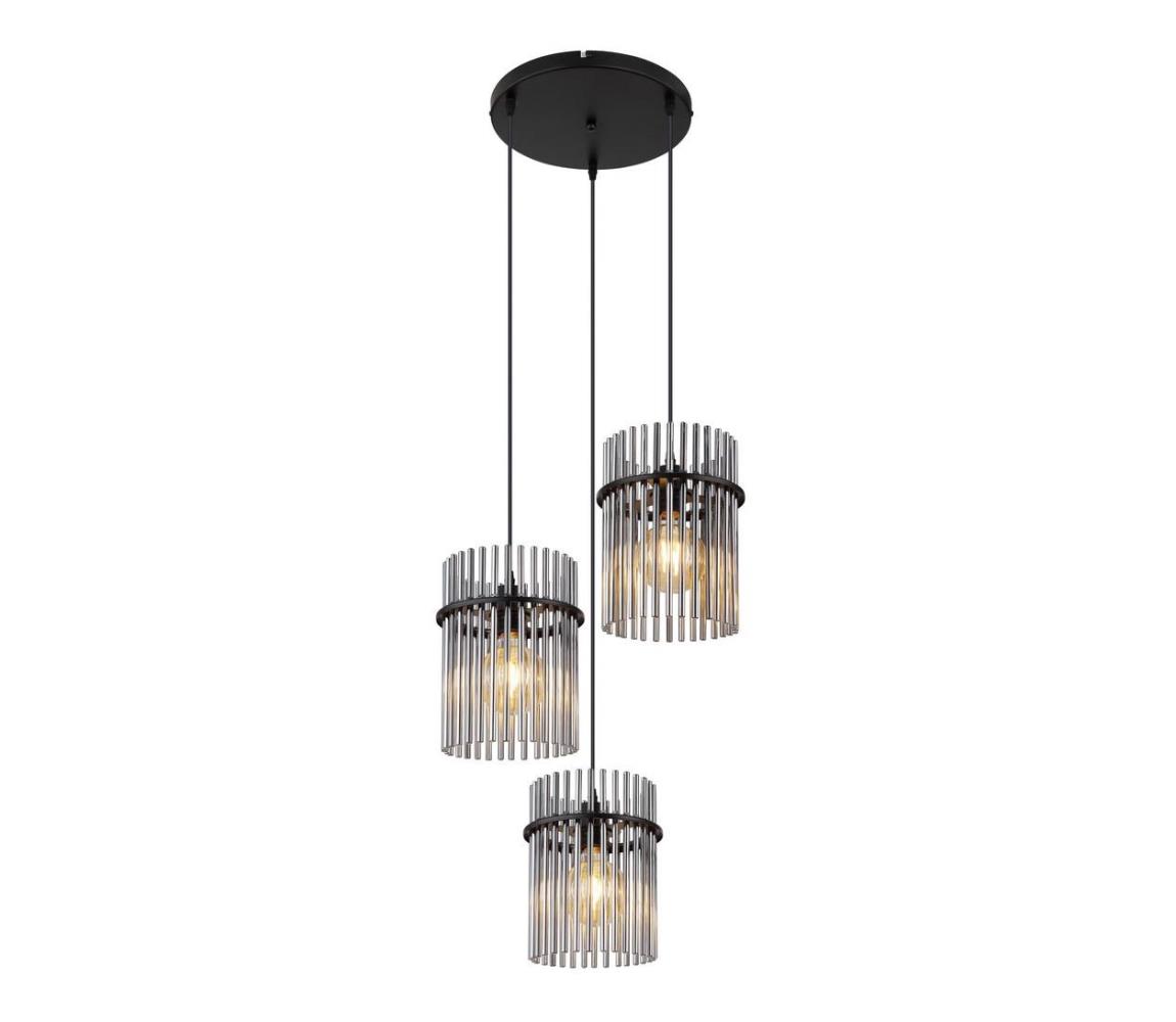 Globo 15698-3HR - Lustr na lanku GORLEY 3xE27/60W/230V pr. 47 cm černá 15698-3HR