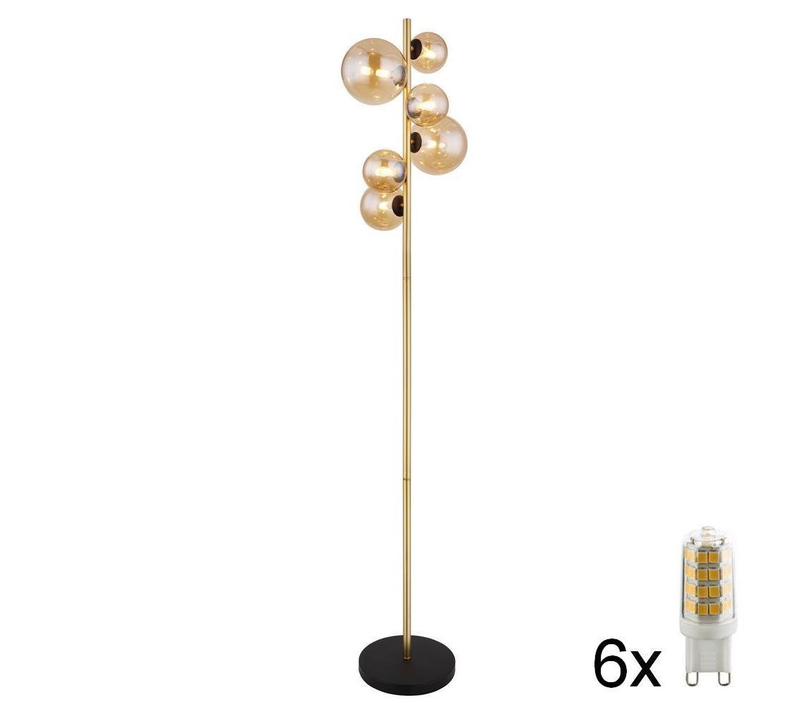 Globo 56135-6S - LED Stojací lampa RIHA 6xG9/3W/230V mosaz 56135-6S