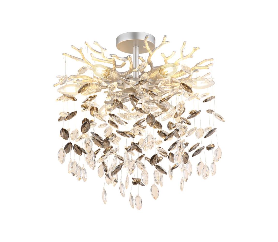 Globo 64138DS - Lustr na tyči QUEENA 6xE14/40W/230V stříbrná 64138DS