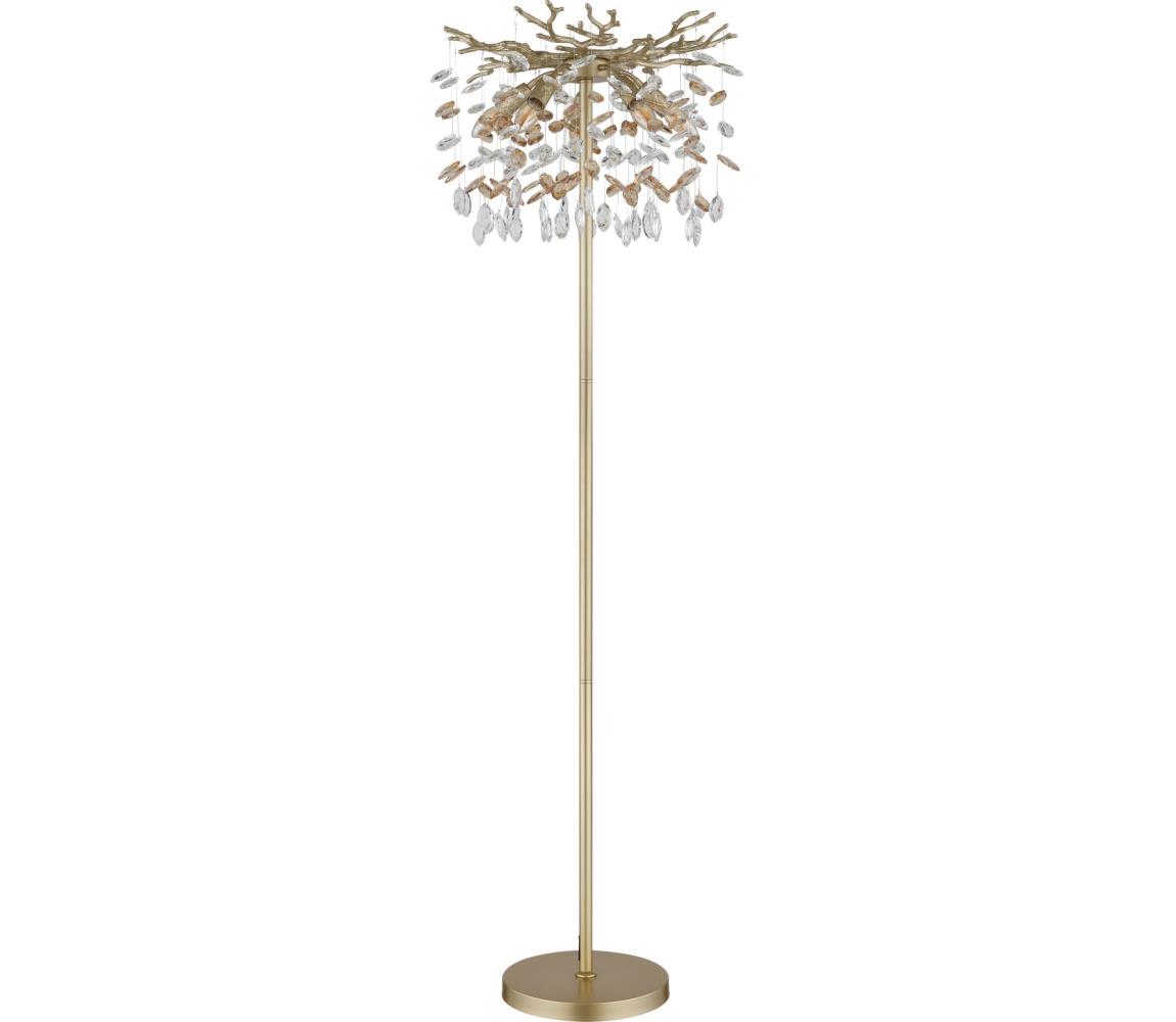Globo 64138SG - Stojací lampa QUEENA 5xE14/40W/230V zlatá 64138SG