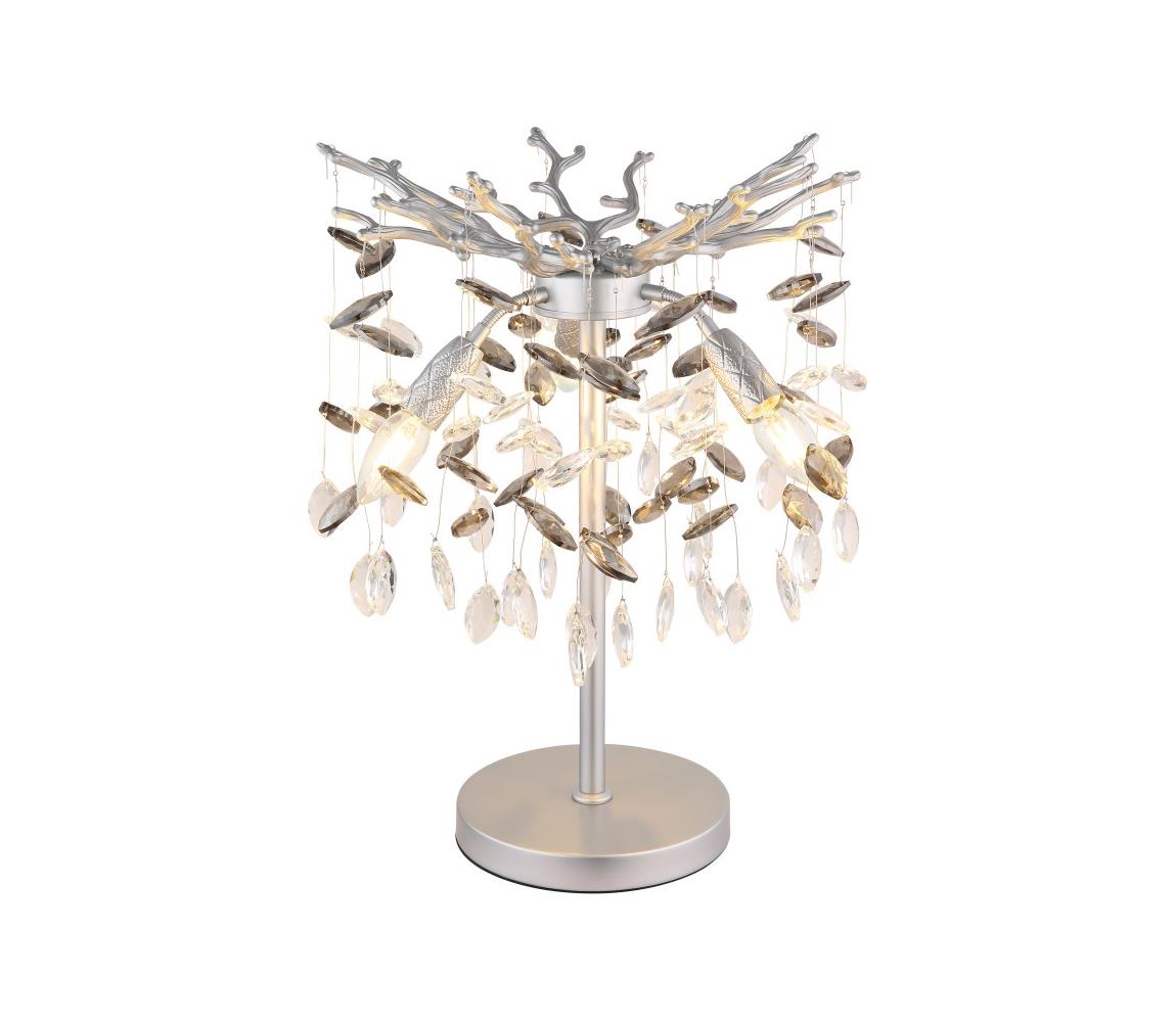 Globo 64138TS - Stolní lampa QUEENA 3xE14/40W/230V stříbrná 64138TS