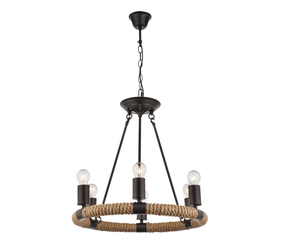 GLOBO 69029-6 - Lustr na řetězu ULLEU 6xE27/40W/230V 69029-6