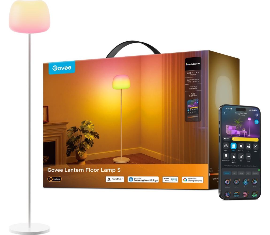 Govee - LED RGBICWW Stm stojací lampa LANTERN MATTER LED/24W/230V Wi-Fi 160 cm R1630C01