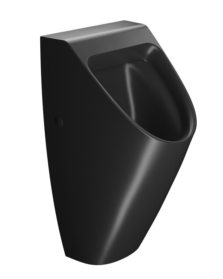 GSI COUNITY urinál se zakrytým přívodem vody, Rimless, 31x65cm, černá mat 909726
