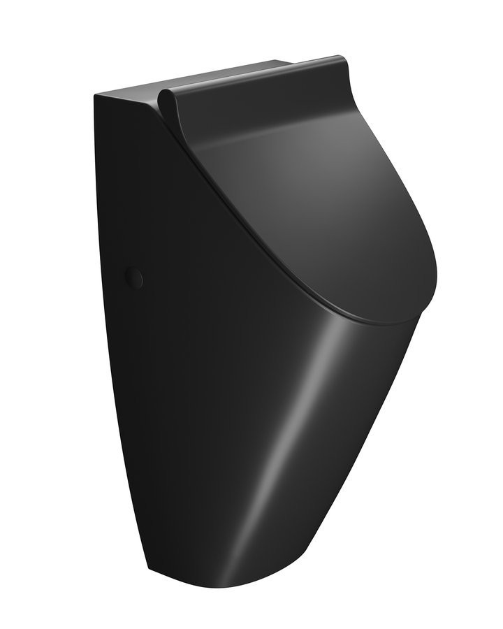 GSI COUNITY urinál se zakrytým přívodem vody s otvory pro víko, Rimless, 31x65cm, černá mat 909826