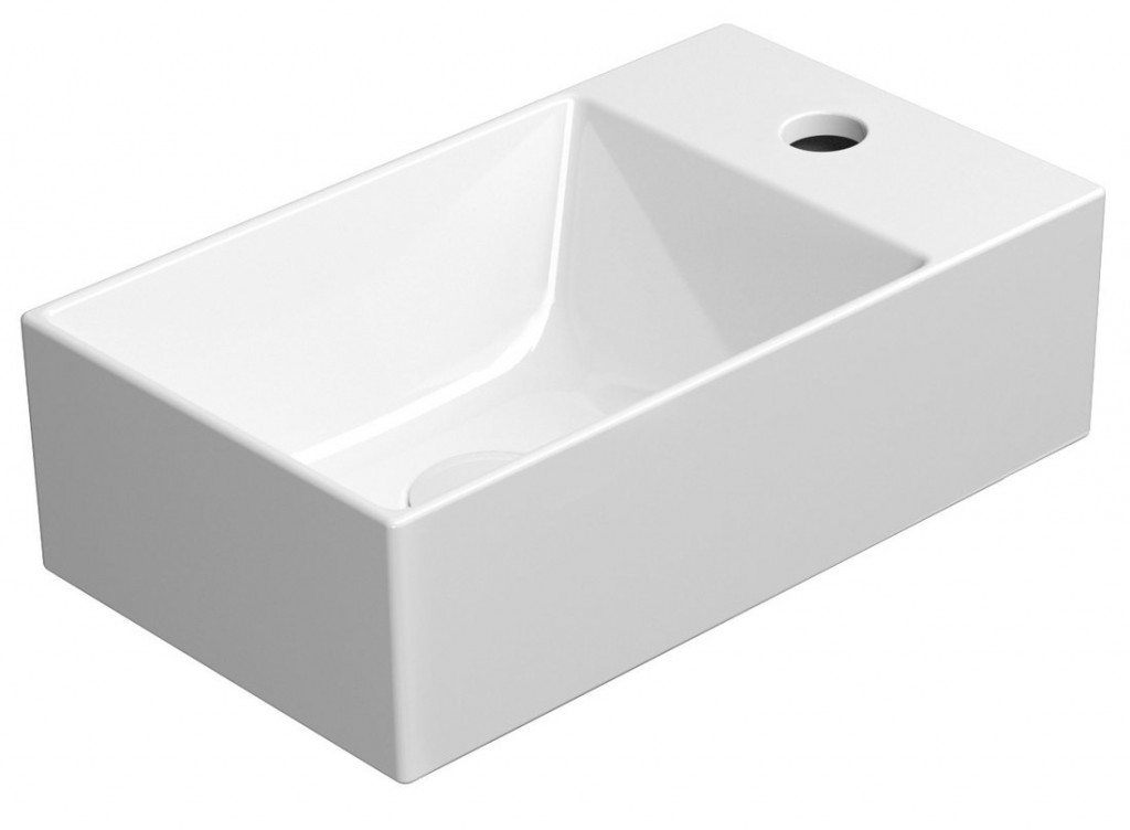 GSI KUBE X keramické umývátko 40x23cm, pravé/levé, bílá ExtraGlaze 9484111