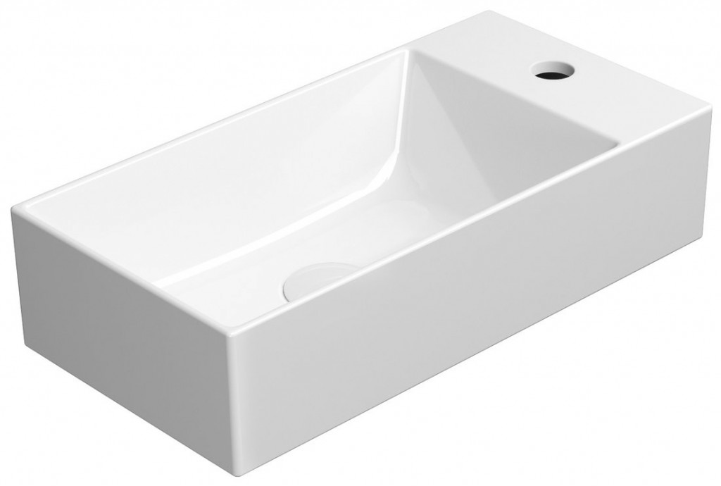 GSI KUBE X keramické umývátko 50x25cm, pravé/levé, bílá ExtraGlaze 9486111