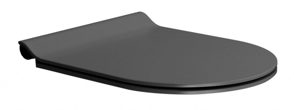 GSI WC sedátko, SLIM, Soft Close, Quick Release, černá mat/chrom MS86CSN26