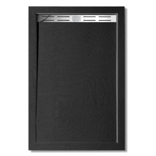 H K BLACK STAR sprchová vanička z litého mramoru, obdélník, 120x80x3 SE-BLACKSTAR12080SET