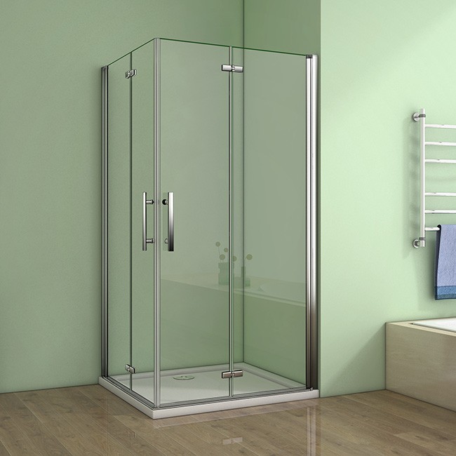 H K Čtvercový sprchový kout MELODY R808, 80x80 se zalamovacími dveřmi včetně sprchové vaničky z litého mramoru SE-MELODYR808/SE-ROCKY-80 SQ