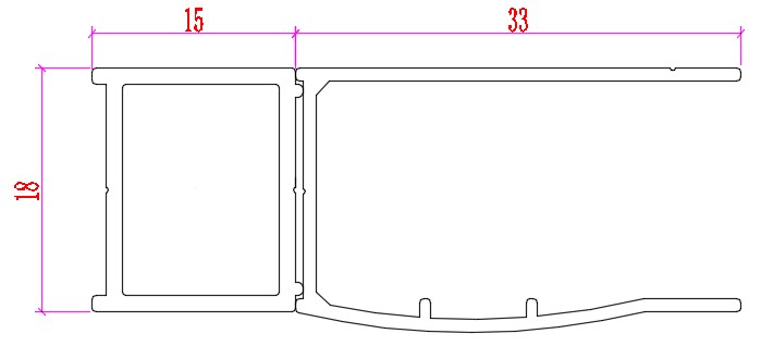 H K Rozšiřovací profil 15 mm pro sérii Melody D1, Melody D2, Melody B8 a Melody S4 SE-profilB-1036