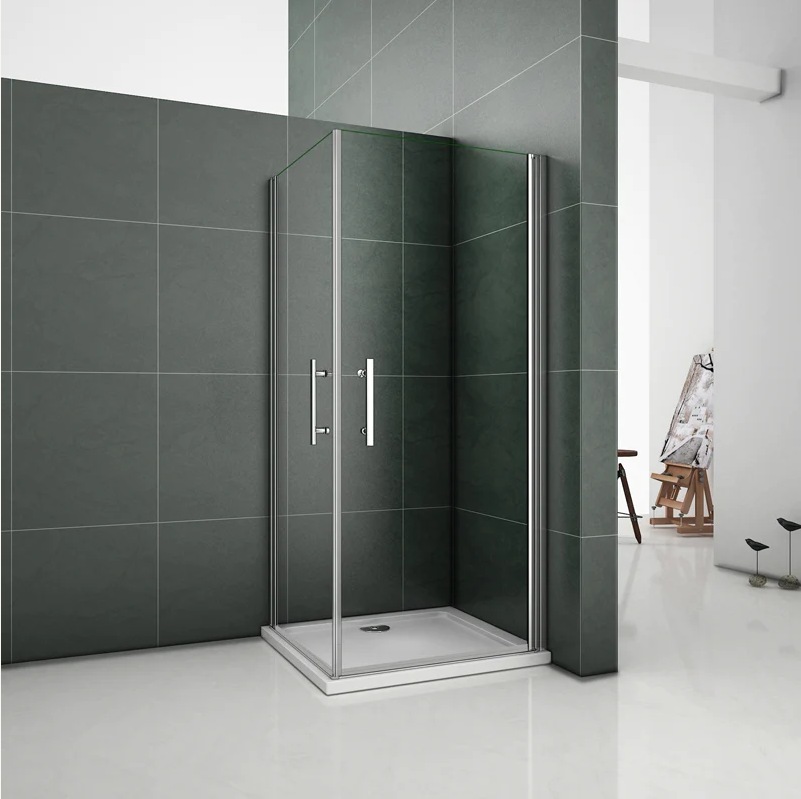 H K Sprchový kout SOLO D1 R109, 90x100x185 se dvěma jednokřídlými dveřmi, rohový vstup včetně sprchové vaničky z litého mramoru SE-SOLOD1R109/THOR-10090
