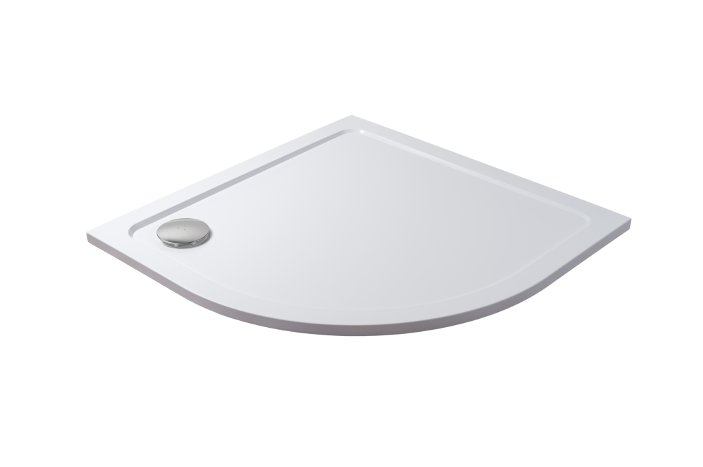 H K THOR Sprchová vanička z litého mramoru, čtvrtkruh, R550 90x90x3 levý odpad SE-THOR-90QL