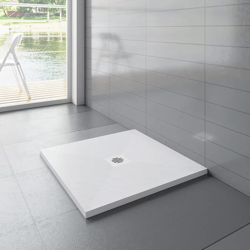 H K WHITE STAR sprchová vanička z litého mramoru, čtvercová 90x90x3 SE-WHITESTAR9090SET