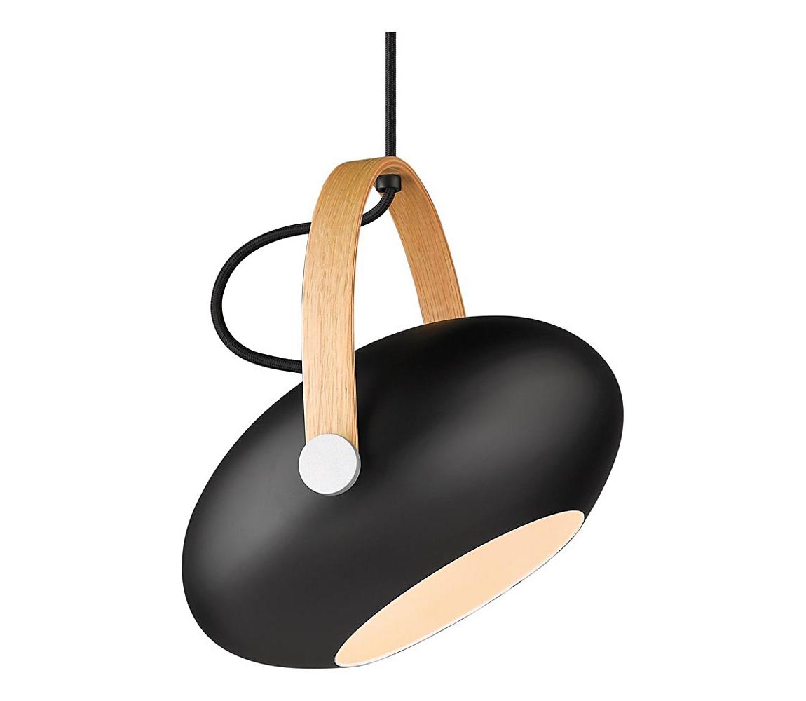 Halo Design 734344 - Lustr na lanku DC 1xE27/40W/230V pr. 26 cm černá/dub 734344