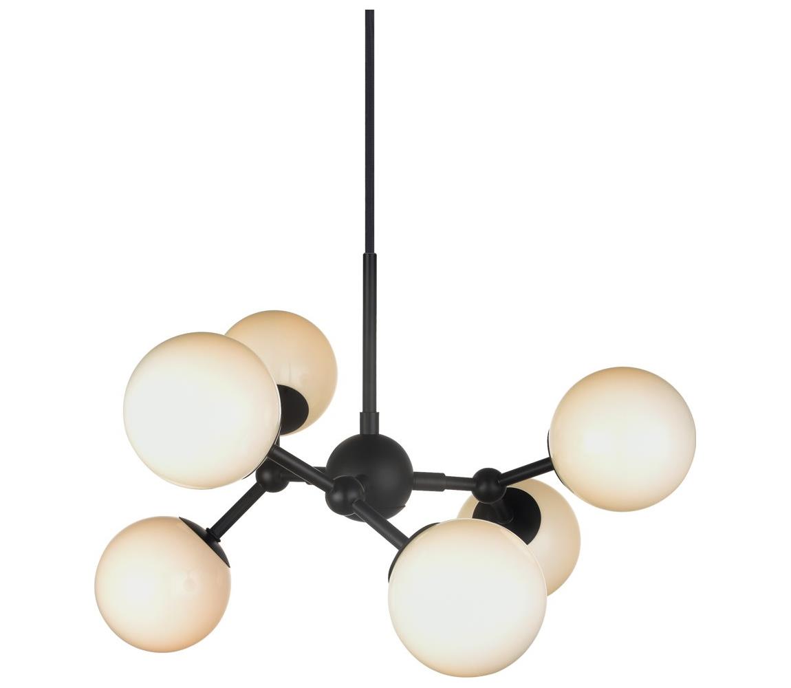 Halo Design 736546 - Lustr na lanku ATOM 6xG9/28W/230V pr. 45 cm černá/bílá 736546