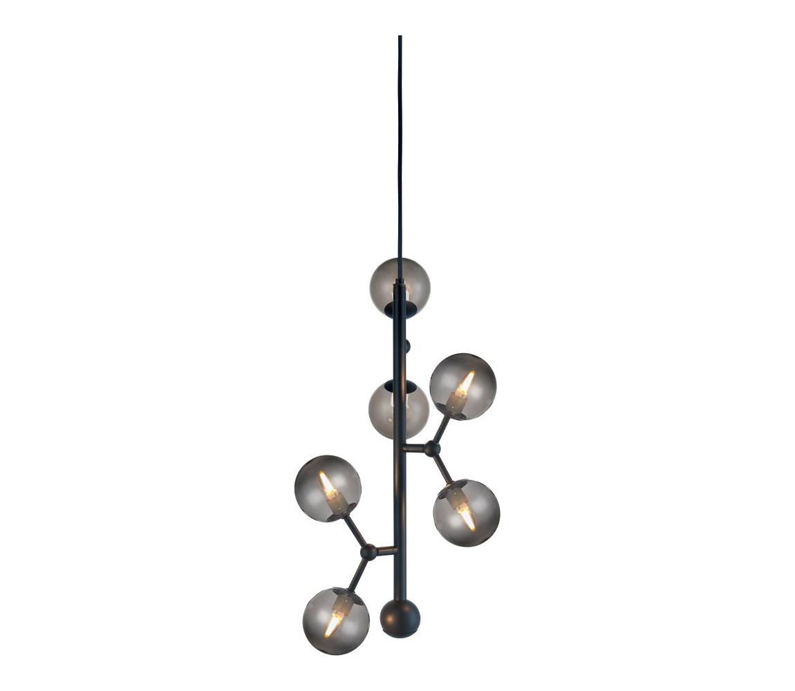 Halo Design 738854 - Lustr na lanku ATOM 6xG9/28W/230V pr. 30 cm černá/k. černá 738854