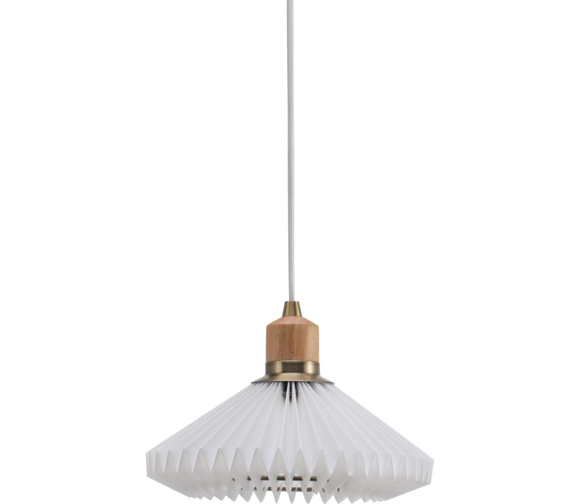 Halo Design 744053 - Lustr na lanku PARIS 1xG9/28W/230V pr. 24 cm bílá/mosaz/dub 744053