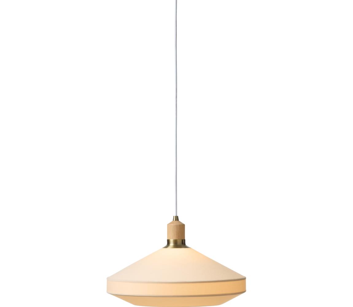 Halo Design 744206-Lustr na lanku PARIS 1xE27/60W/230V pr. 40 cm krém./mosaz/dub 744206