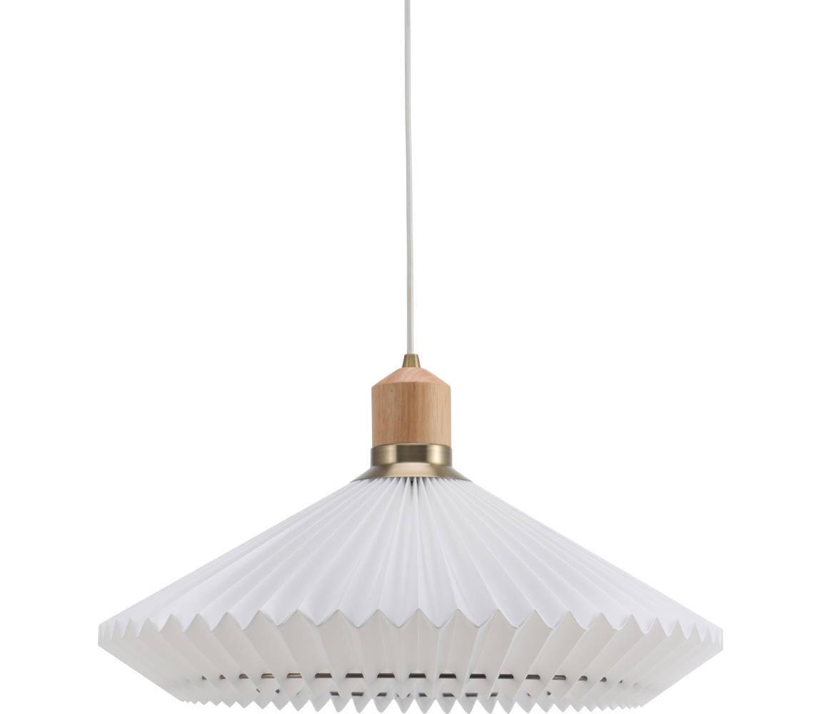 Halo Design 744268- Lustr na lanku PARIS 1xE27/60W/230V pr. 56 cm bílá/mosaz/dub 744268