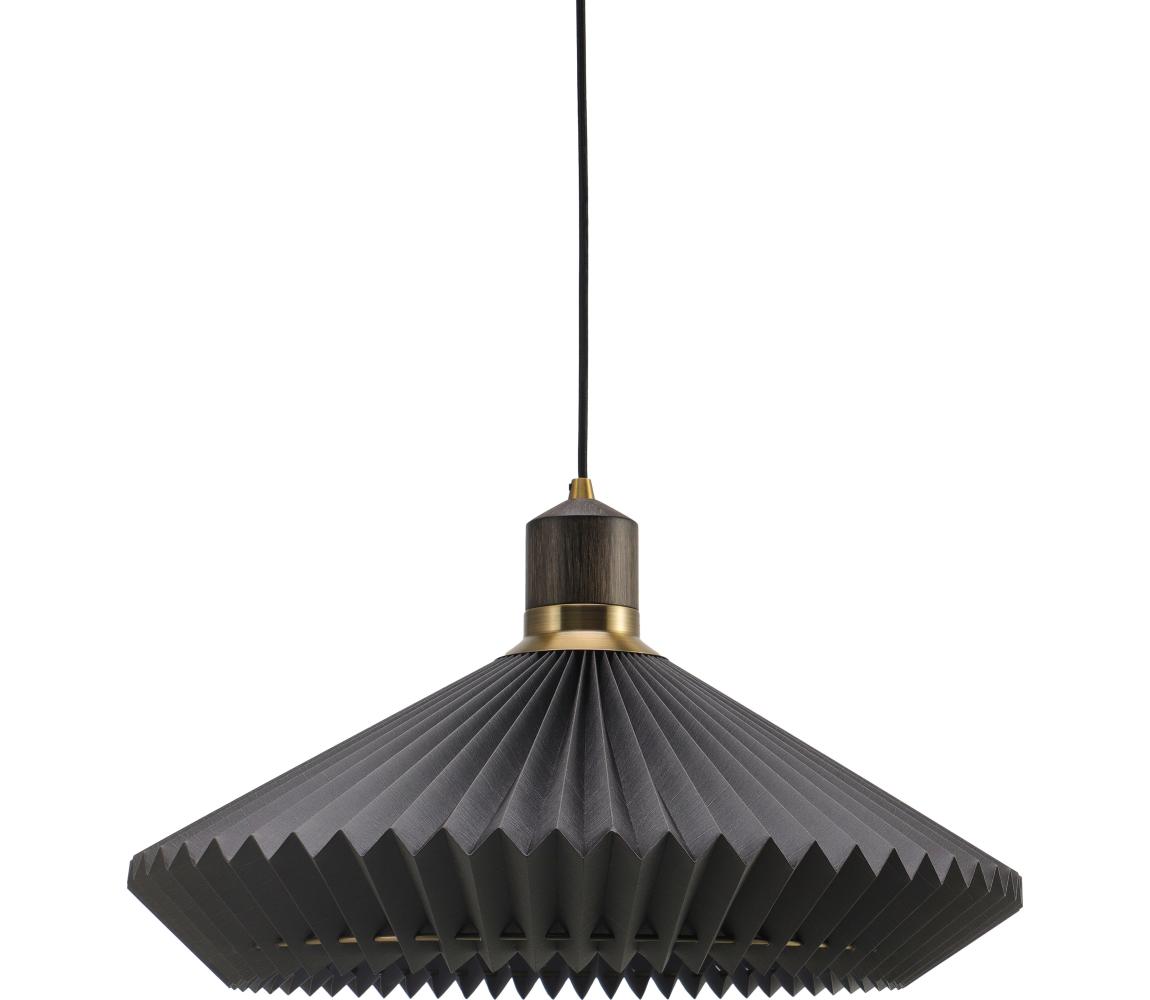 Halo Design 744299-Lustr na lanku PARIS 1xE27/60W/230V pr. 56 cm černá/mosaz/dub 744299