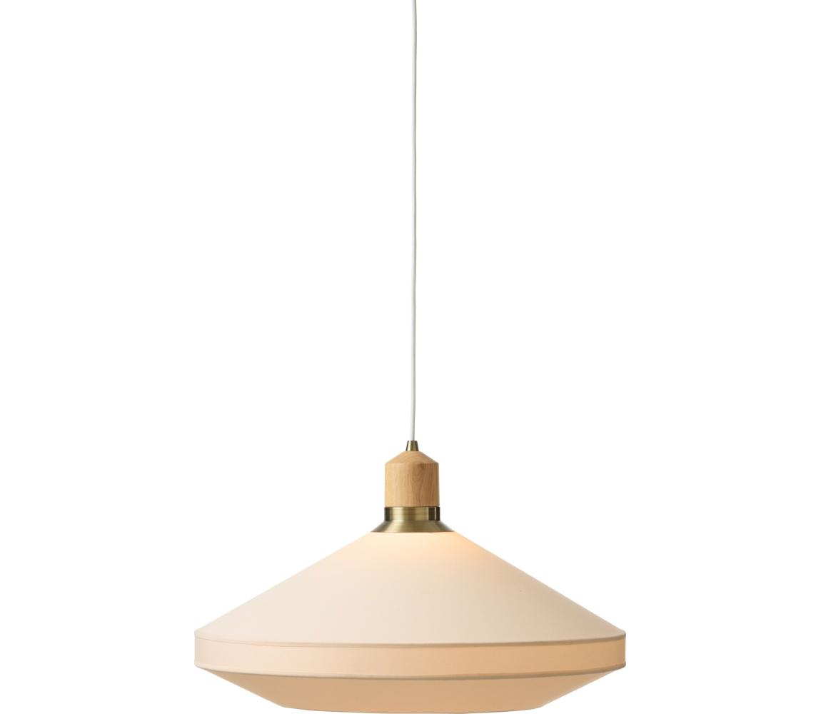 Halo Design 744305-Lustr na lanku PARIS 1xE27/40W/230V pr. 56 cm krém./mosaz/dub 744305