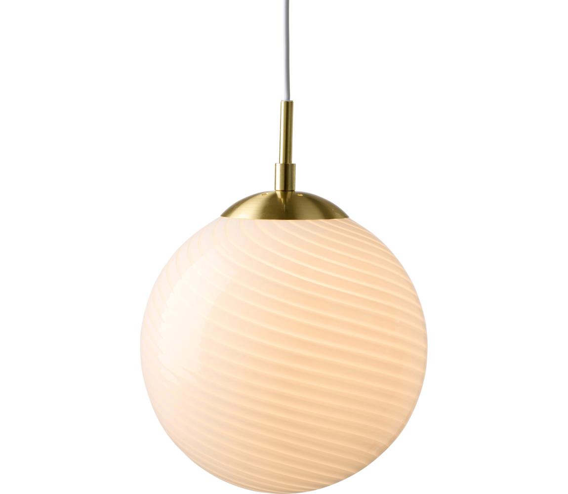 Halo Design 748341 - Lustr na lanku CANDY 1xE27/25W/230V pr. 20 cm krémová/mosaz 748341