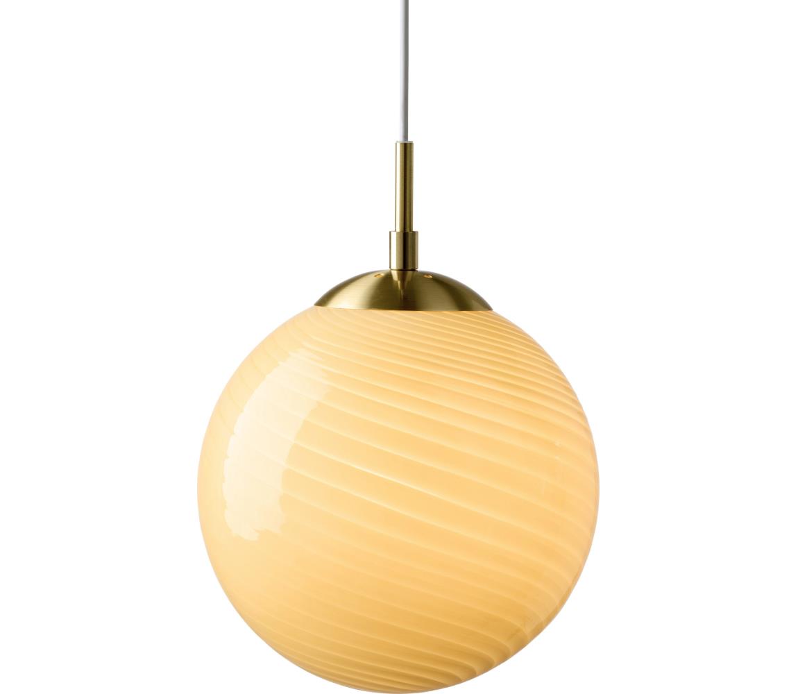 Halo Design 748471 - Lustr na lanku CANDY 1xE27/25W/230V pr. 25 cm béžová/mosaz 748471