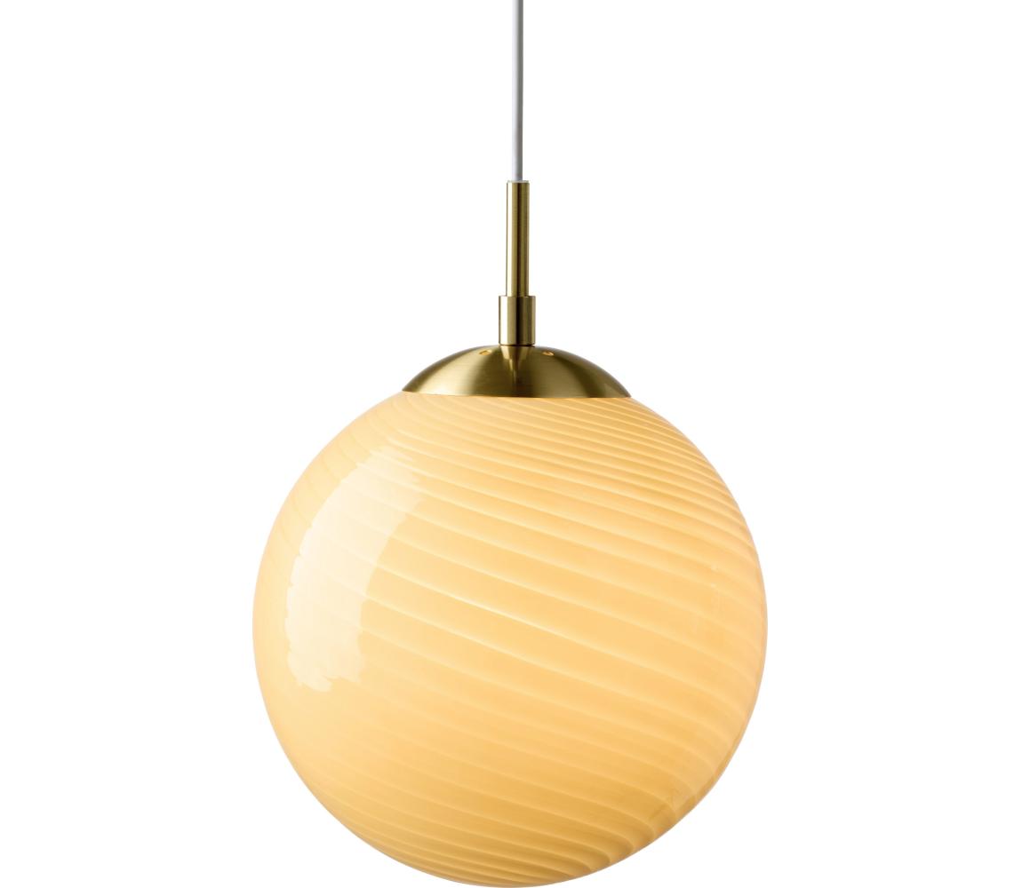 Halo Design 748587 - Lustr na lanku CANDY 1xE27/25W/230V pr. 30 cm béžová/mosaz 748587
