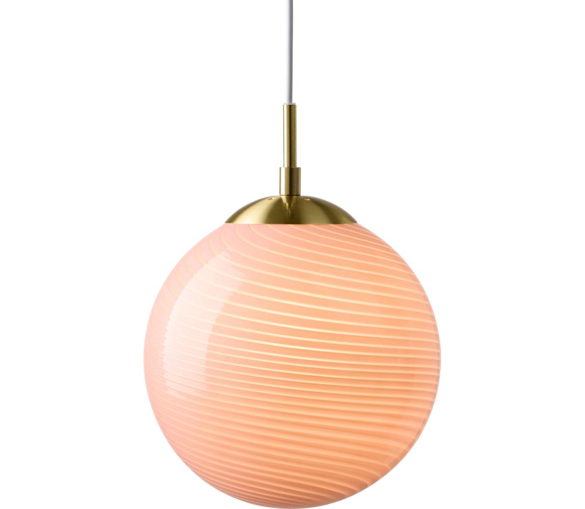 Halo Design 748594 - Lustr na lanku CANDY 1xE27/25W/230V pr. 30 cm růžová/mosaz 748594