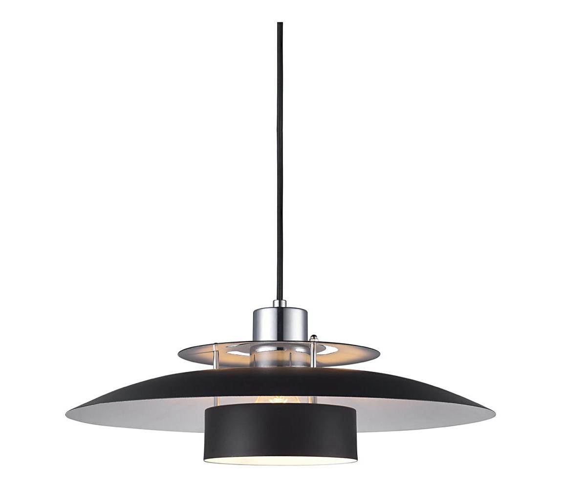 Halo Design 990259 - Lustr na lanku SORUP 1xE27/40W/230V pr. 40 cm černá/l.chrom 990259