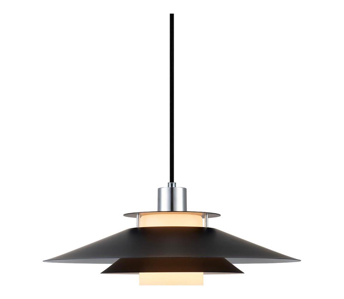 Halo Design 990808- Lustr na lanku RIVOLI 1xE27/40W/230V pr. 40 cm černá/l.chrom 990808