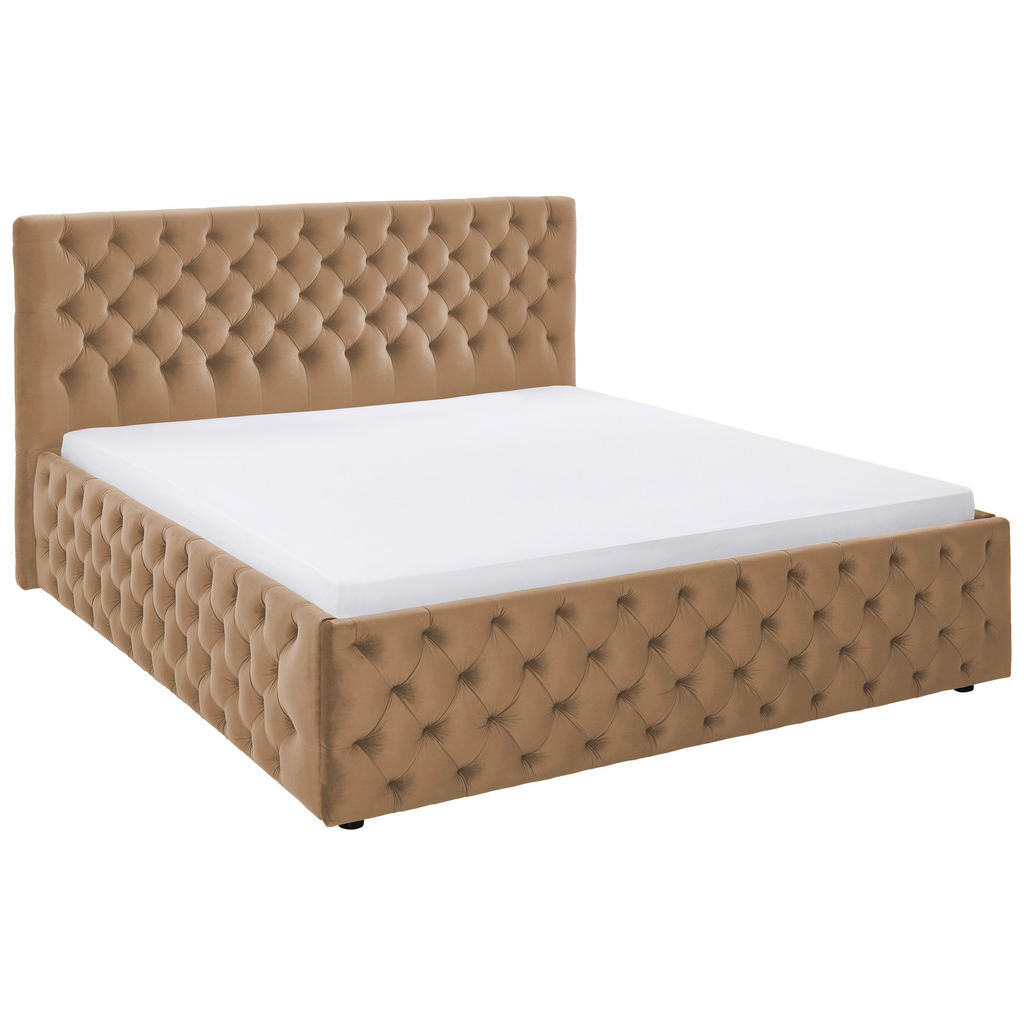 home24 ČALOUNĚNÁ POSTEL, 140/200 cm, světle hnědá