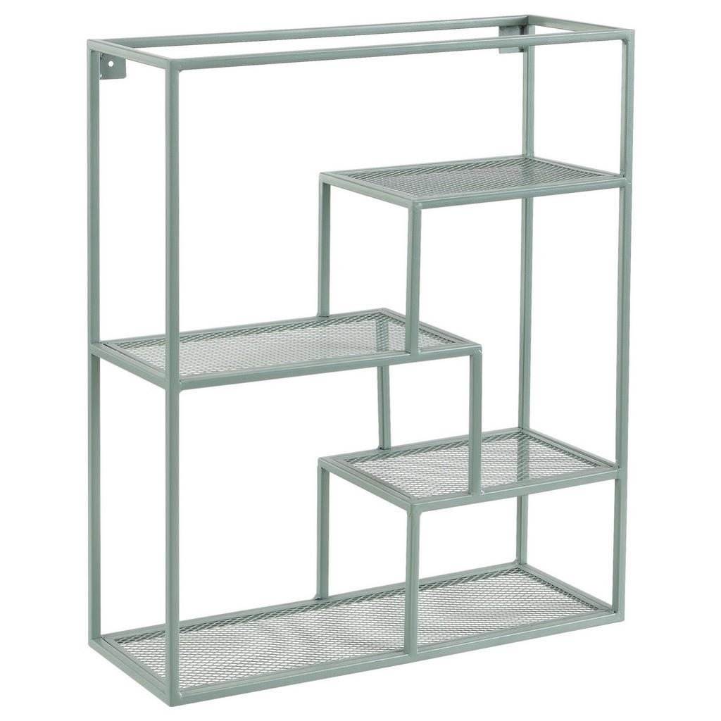 home24 NÁSTĚNNÝ REGÁL, zelená, 50/60/18 cm