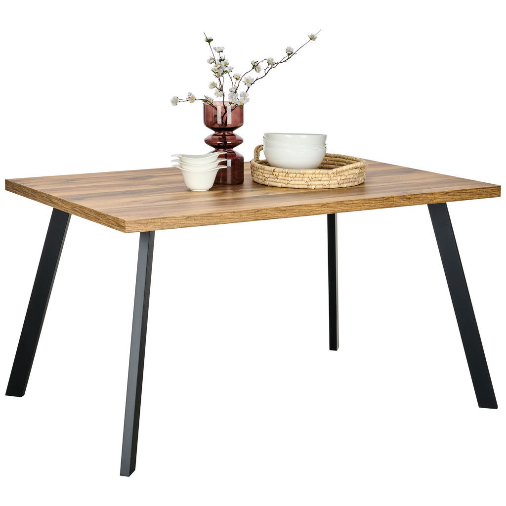 Hom`in JÍDELNÍ STŮL, černá, barvy dubu, 140/90/76 cm