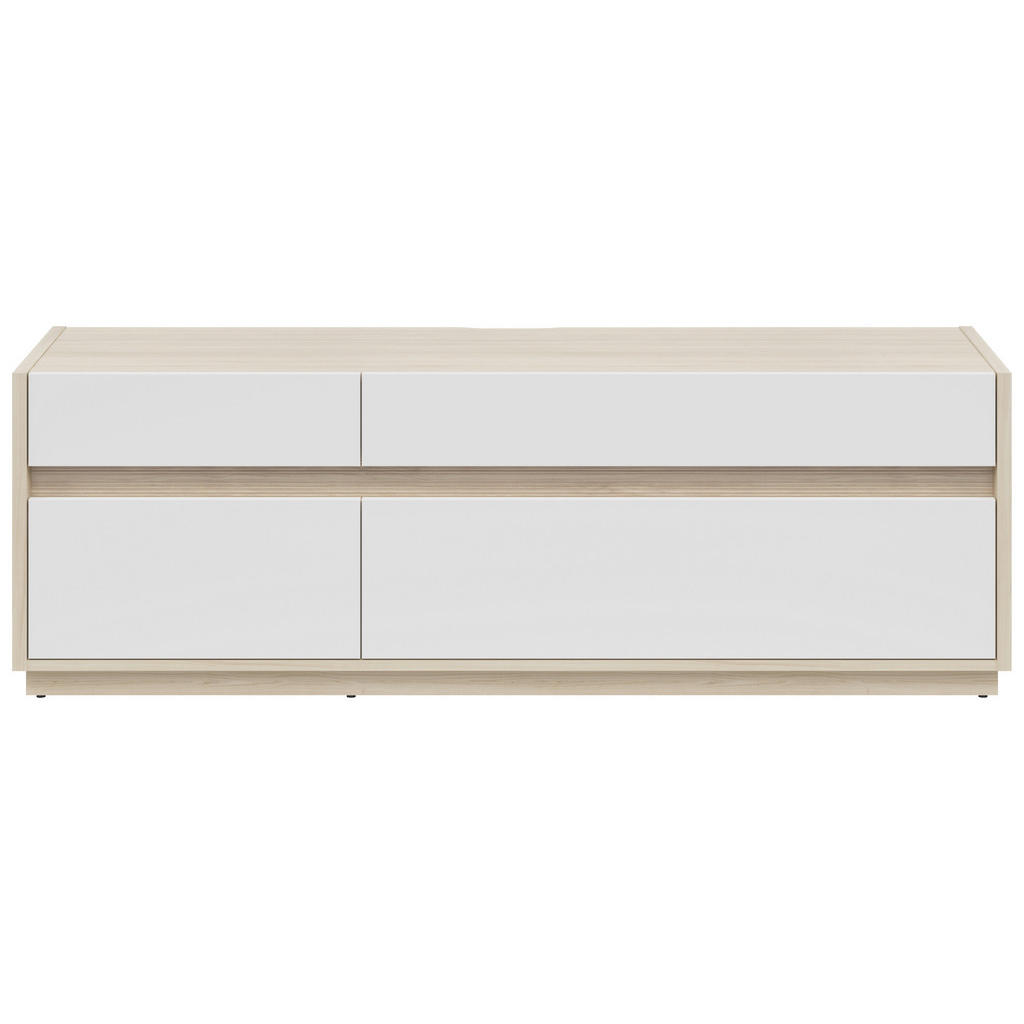 Hom`in KOMODA POD TELEVIZI, bílá, barvy dubu, 173,5/58,2/42 cm