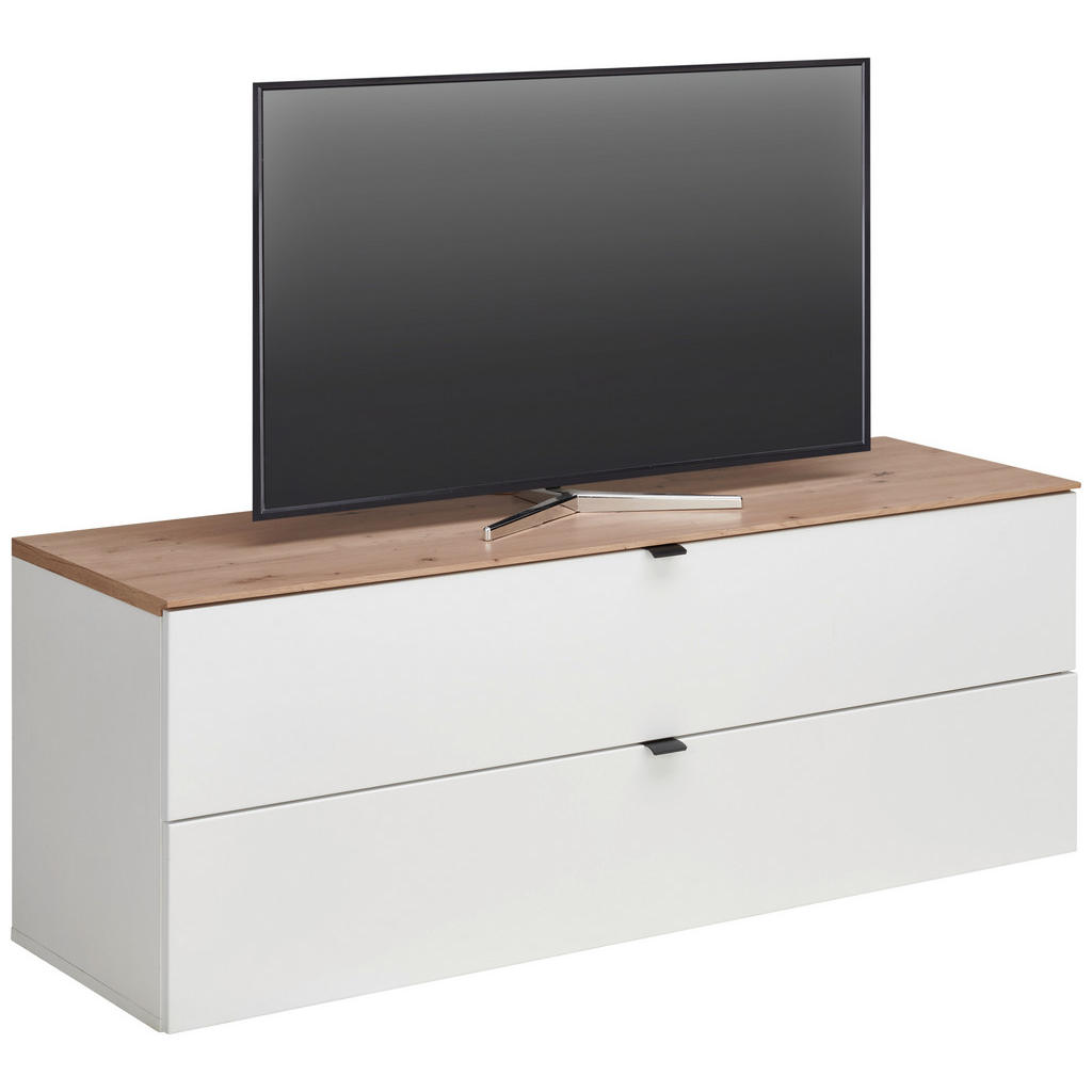 Hom`in KOMODA POD TELEVIZI, bílá, dub artisan, 140/62/44 cm