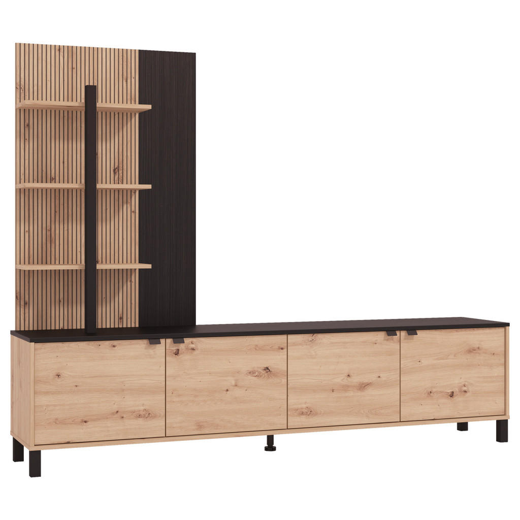 Hom`in OBÝVACÍ STĚNA černá, dub artisan