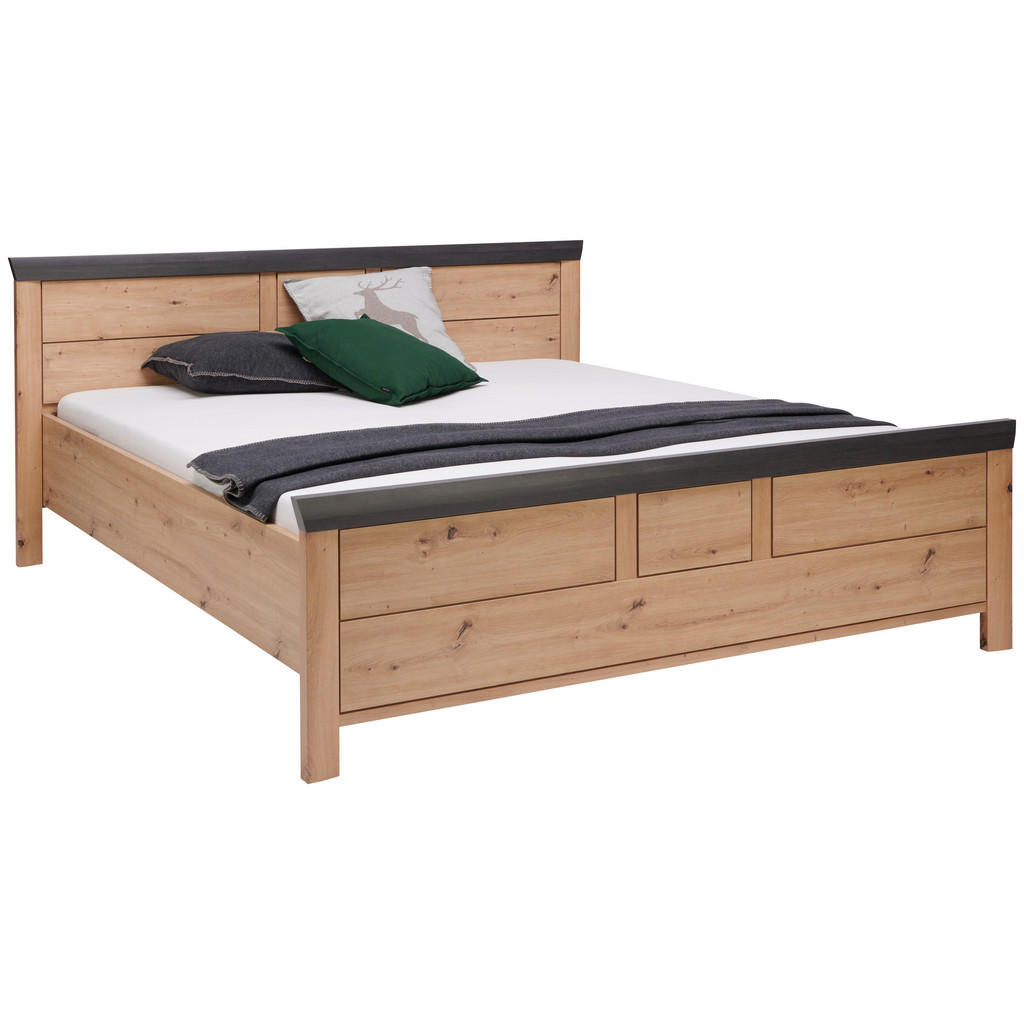 Hom`in POSTEL, 140/200 cm tmavě šedá, dub artisan