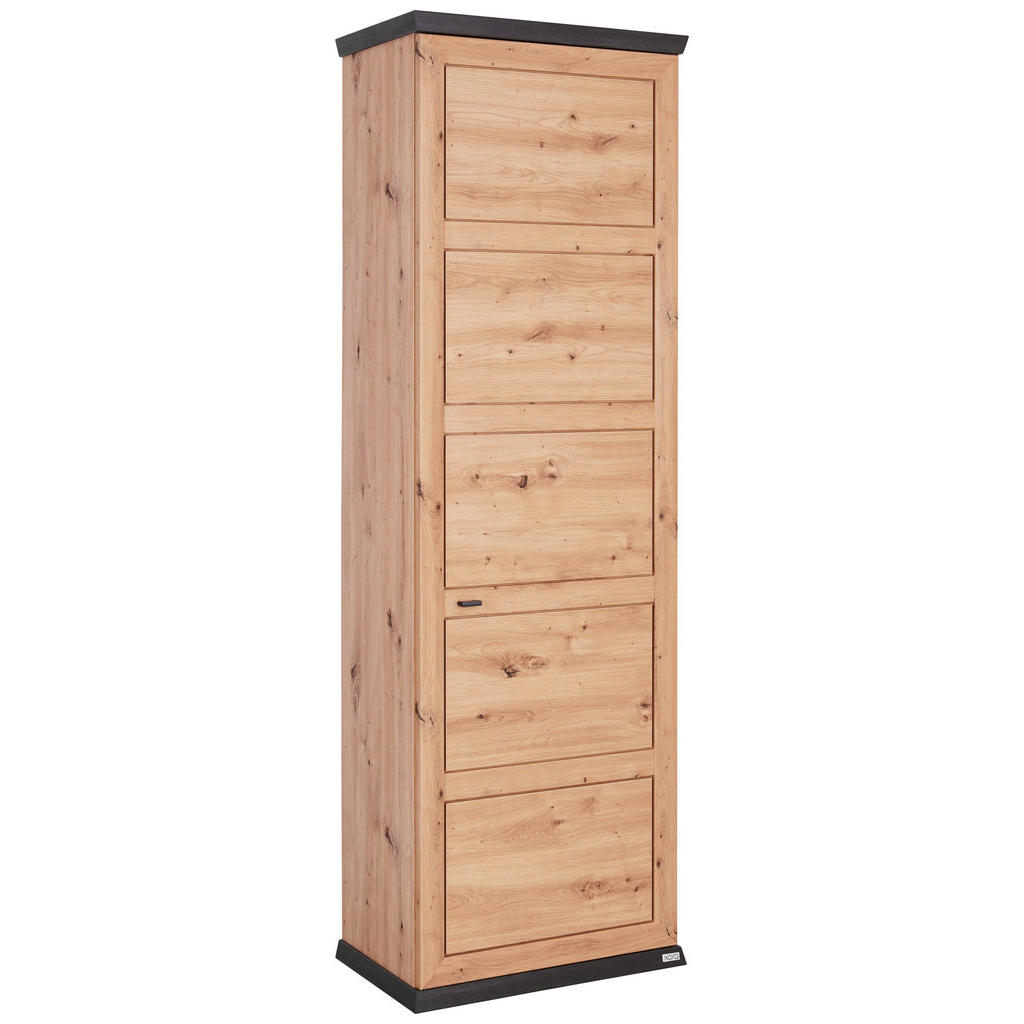 Hom`in SKŘÍŇ NA ODĚV, barvy dubu, tmavě šedá, 64,2/196,5/38,5 cm