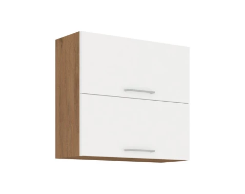 Horní kuchyňská skříňka Vigo, dub lancelot/bílý lesk, šířka 80 cm