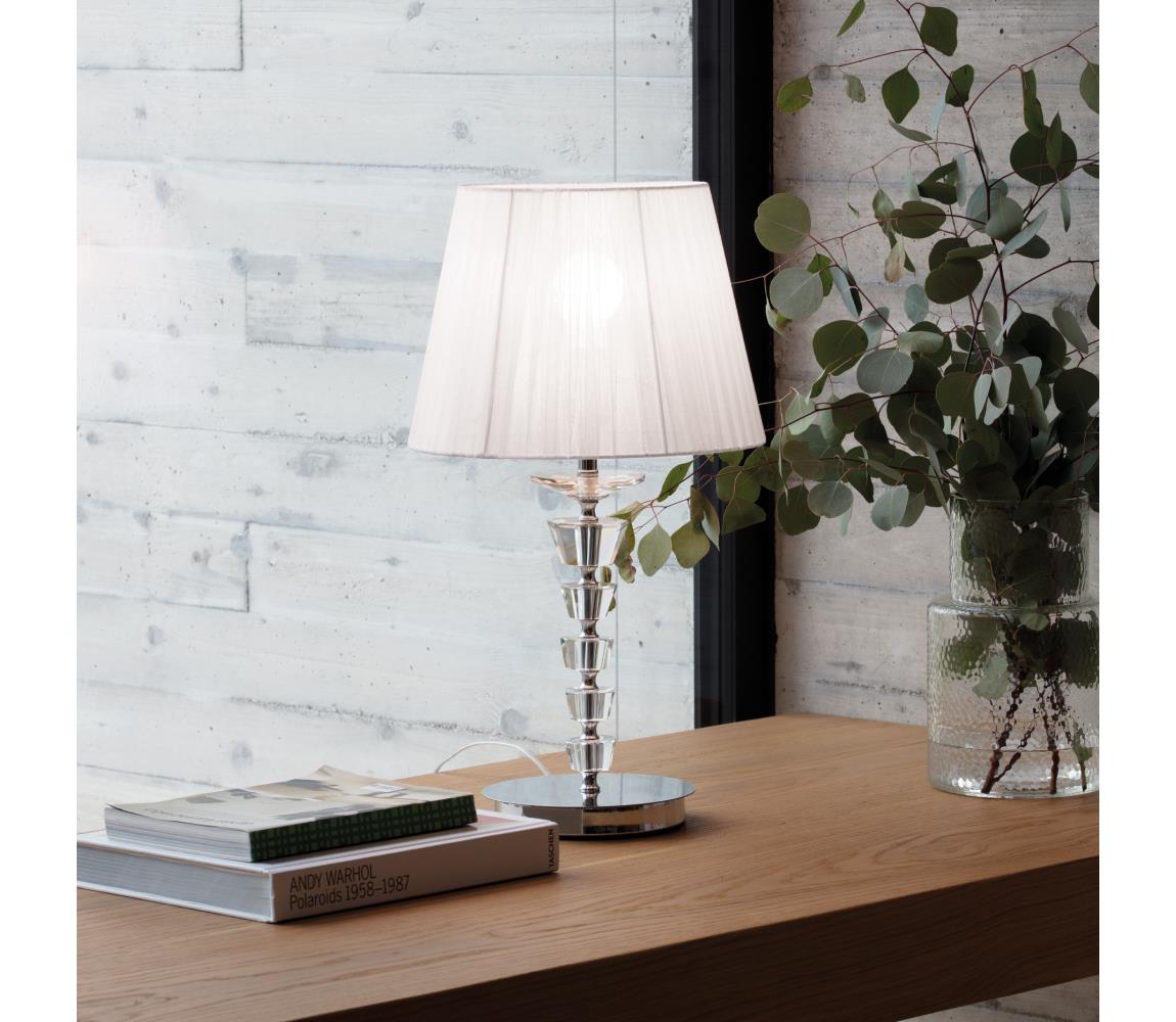 Ideal Lux - Křišťálová stolní lampa PEGASO 1xE27/60W/230V lesklý chrom 059259