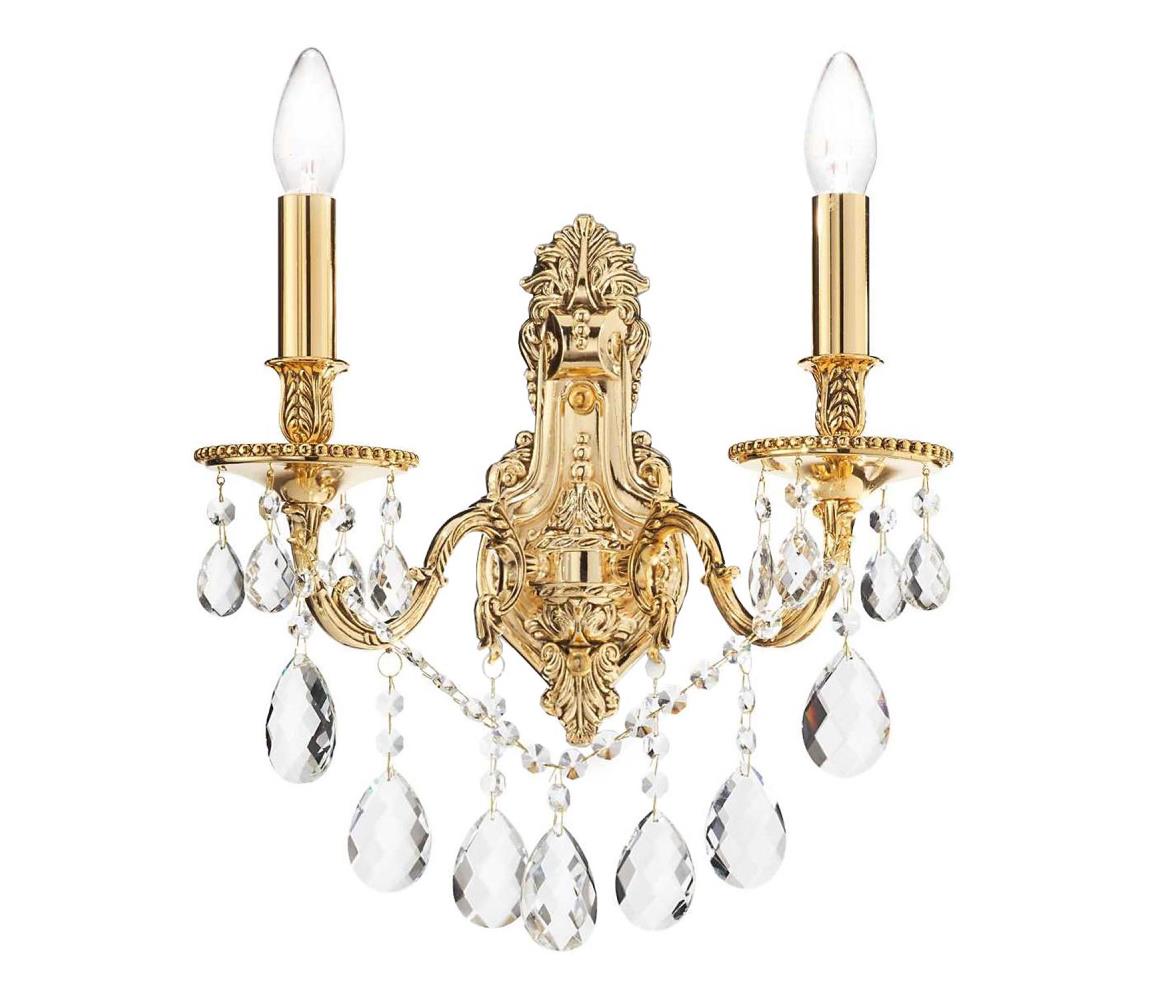 Ideal Lux - Křišťálové nástěnné svítidlo GIOCONDA 2xE14/40W/230V zlatá 060491
