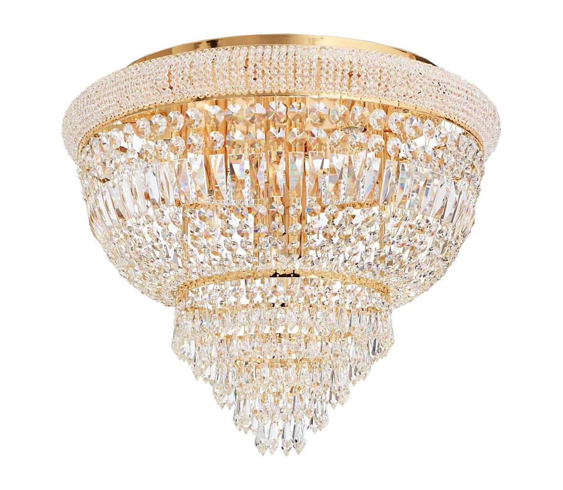Ideal Lux - Křišťálové stropní svítidlo DUBAI 6xE14/28W/230V pr. 52 cm zlatá 201016