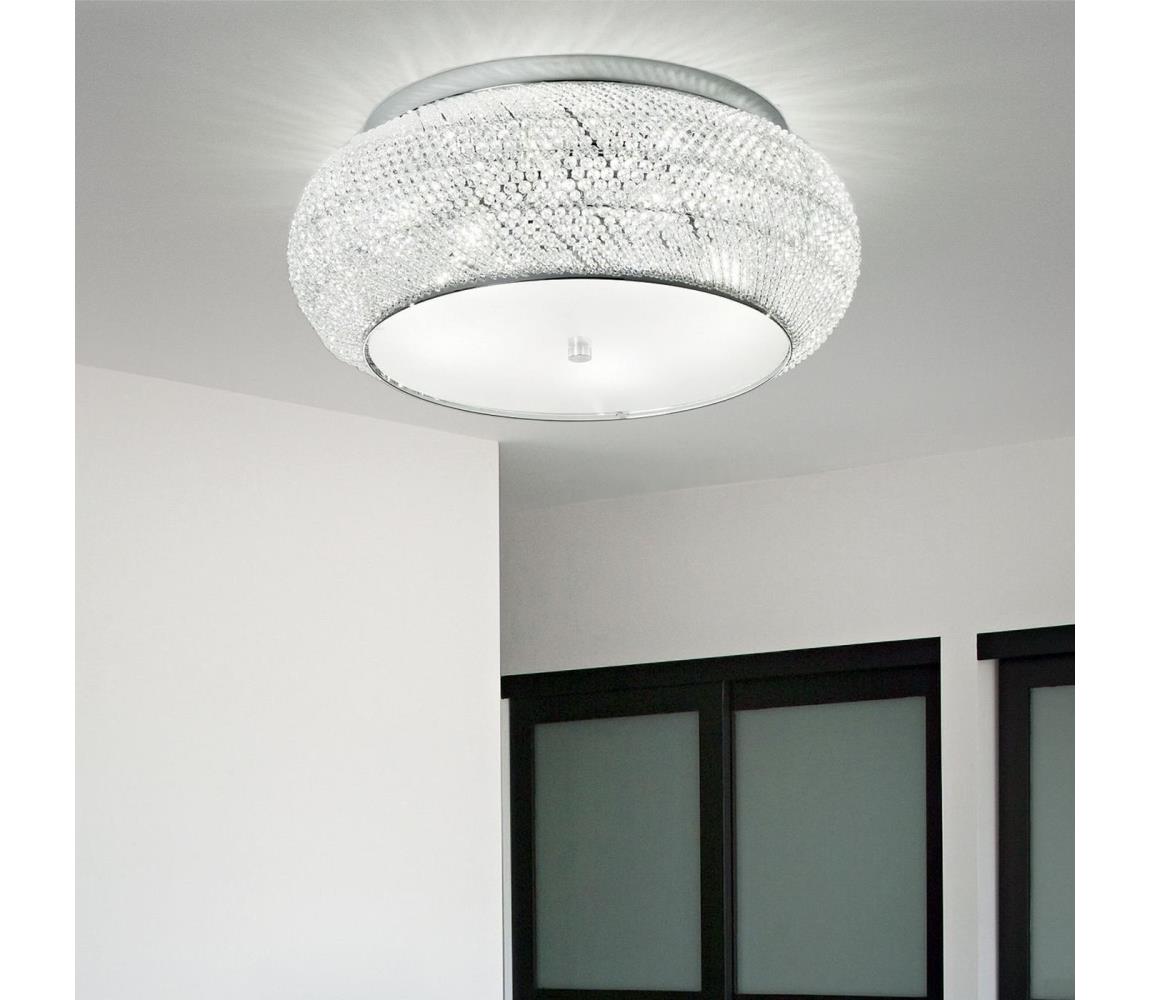 Ideal Lux - Křišťálové stropní svítidlo PASHA 10xE14/40W/230V pr. 55 chrom 100746