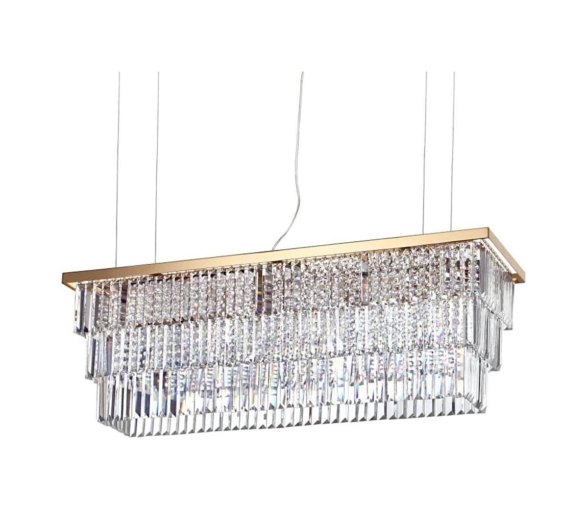 Ideal Lux - Křišťálový lustr na lanku MARTINEZ 8xE14/40W/230V zlatá 213583