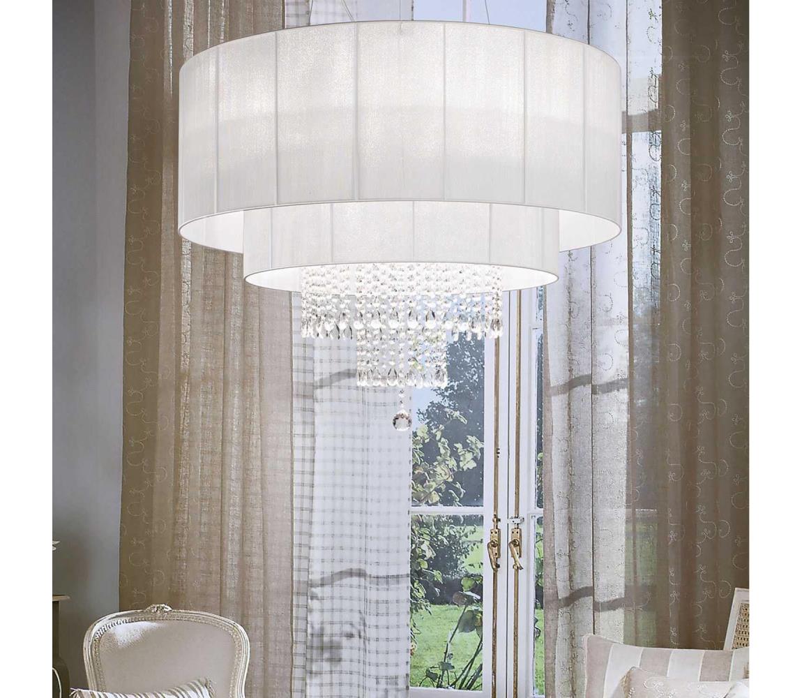 Ideal Lux - Křišťálový lustr na lanku OPERA 10xE27/60W/230V pr. 90 cm bílá 165011
